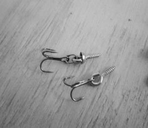 Where trebles are secured with a screw eye, adding a split ring on the treble increases hook-ups on surface lures.